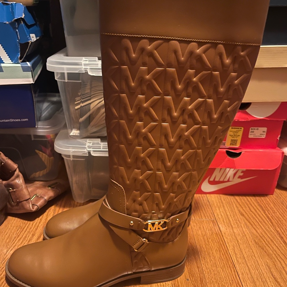 Michael Kors Kincaid Embossed Riding Boot size 11 wide calf.